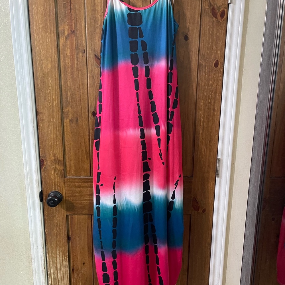 SHEIN Multicolor Tie-Dye Maxi Dress